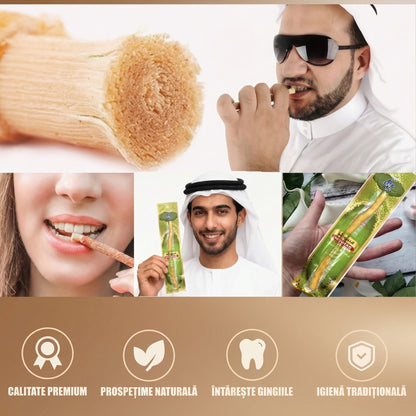 Baton de Curățare a Dinților cu Periuță din Ramură Naturală cu Aromă de Mentă