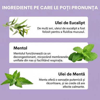 Boom Boom - Creioane Nazale cu Mentă și Uleiuri Esențiale pentru Nas Înfundat