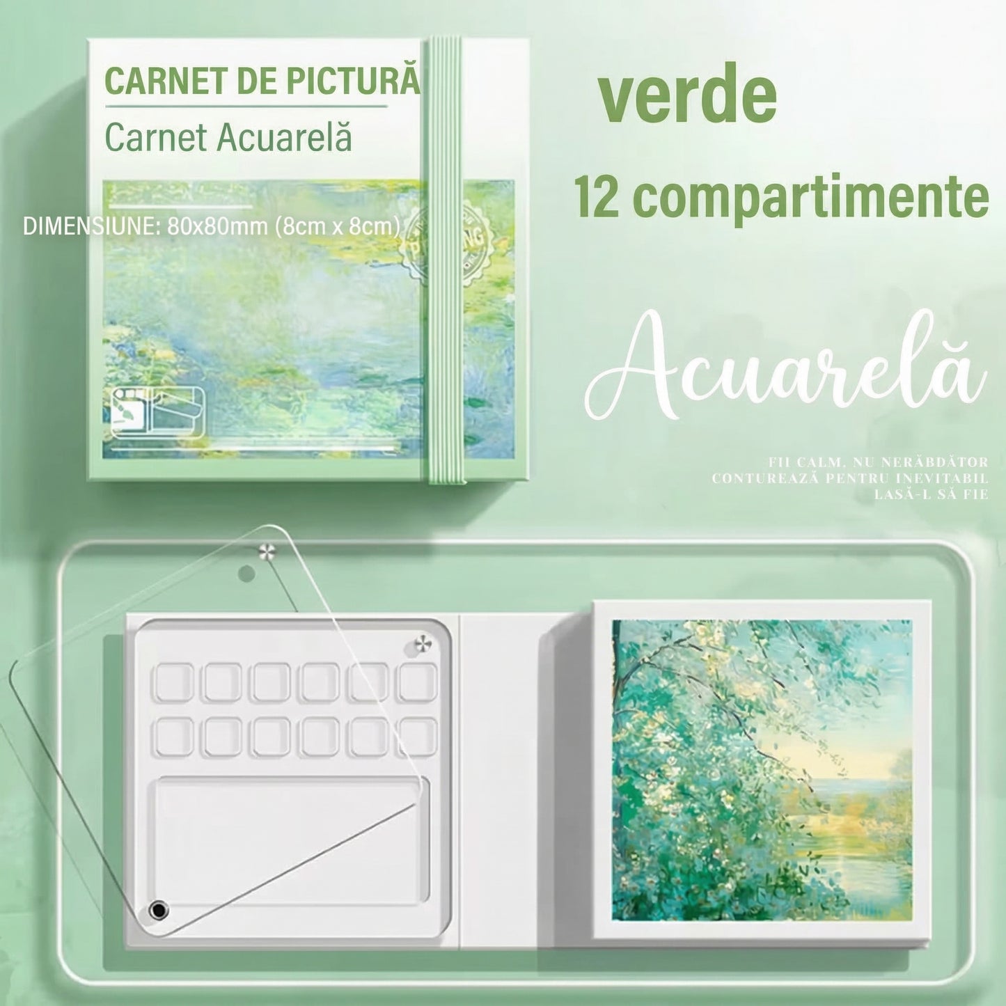 Caiet Portabil Mini de Schițe cu Tavă Incorporată