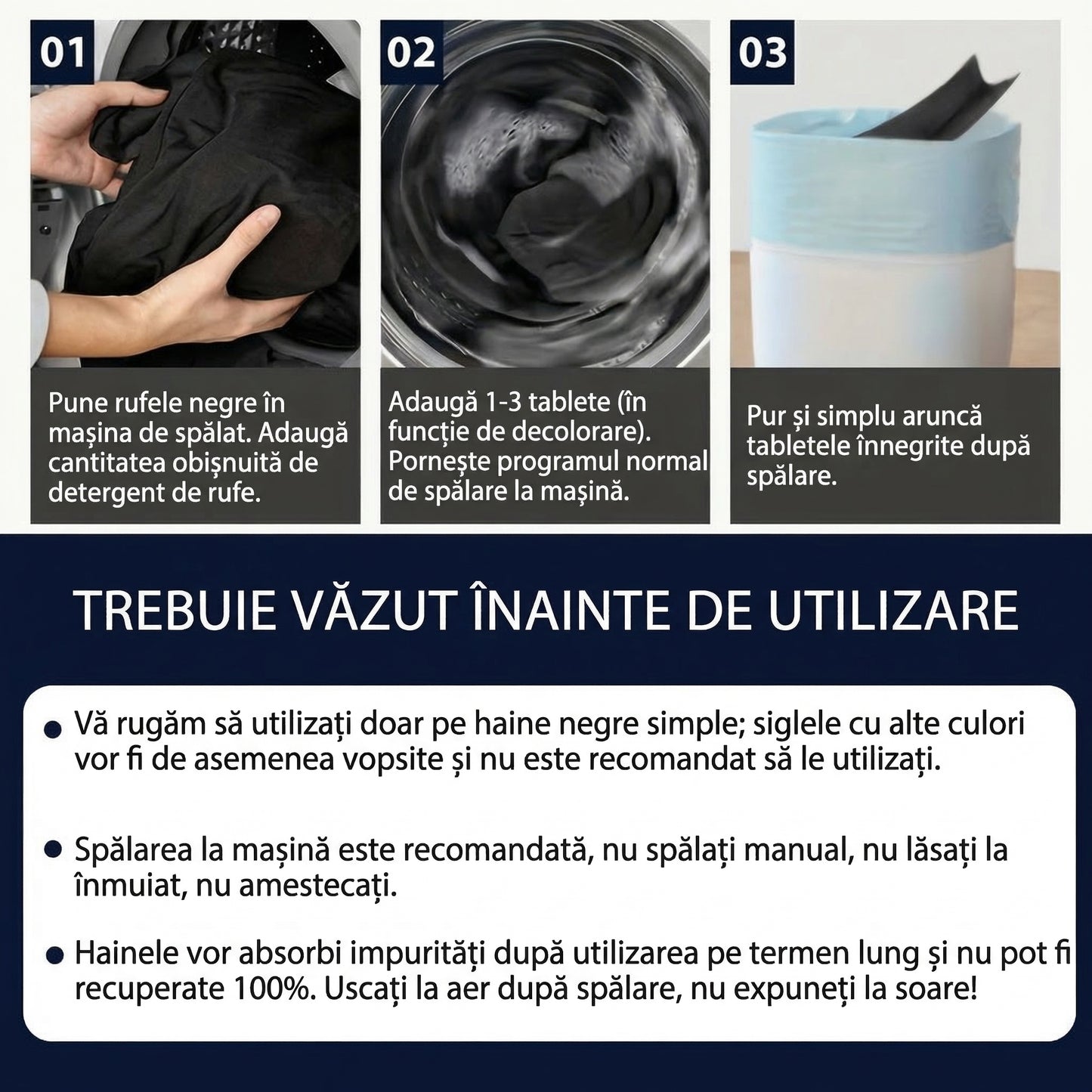 Set 10 Folii Vibrante Negre pentru Îmbunătățirea Culorilor