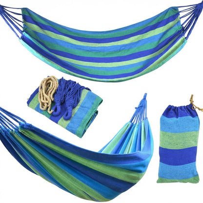 Hamac din Bumbac Premium 190x150cm - Bicolor, Rezistent si Portabil