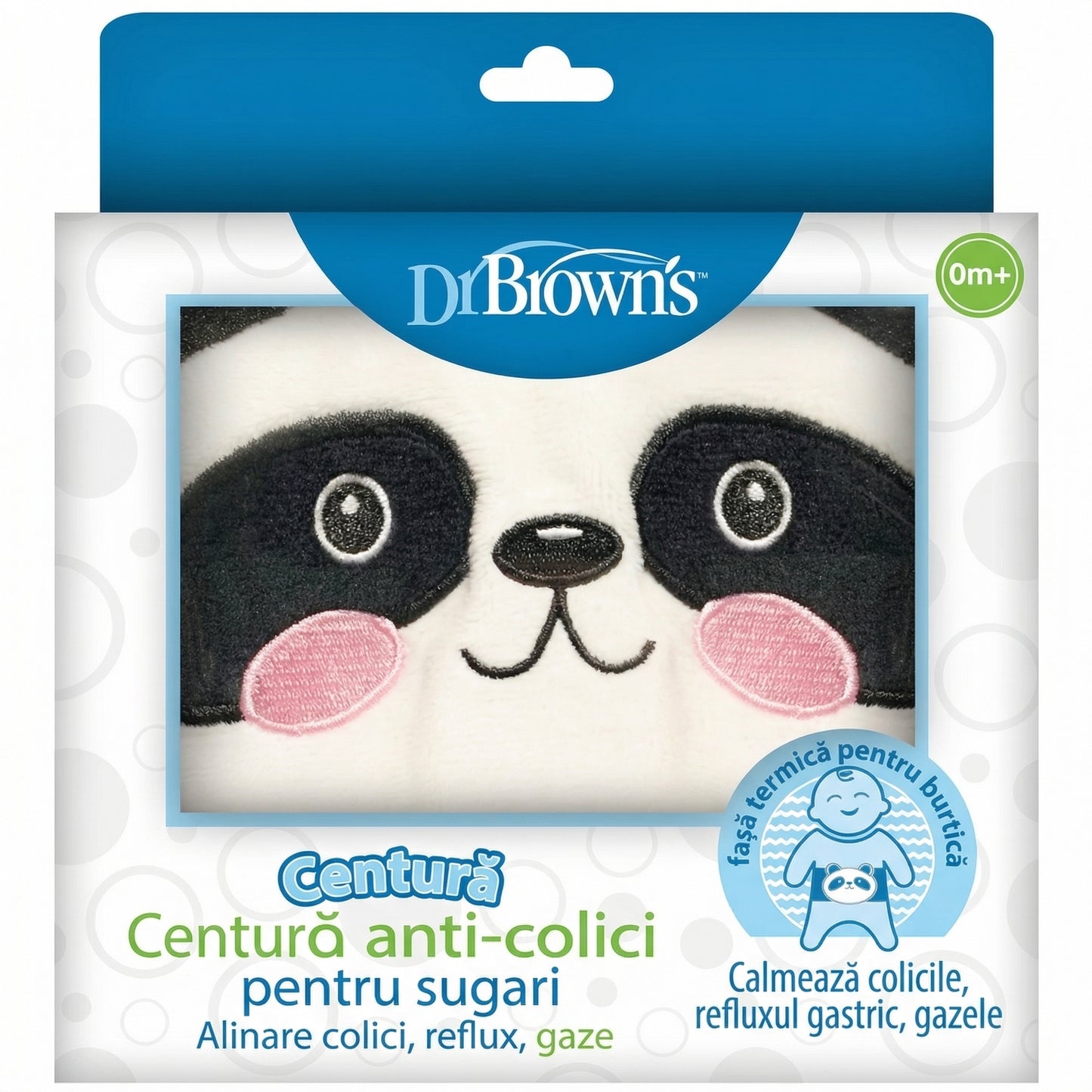 Centură Anticolici pentru Bebeluși, cu Încălzire pentru Burtică, Model Panda, 0-3 Luni