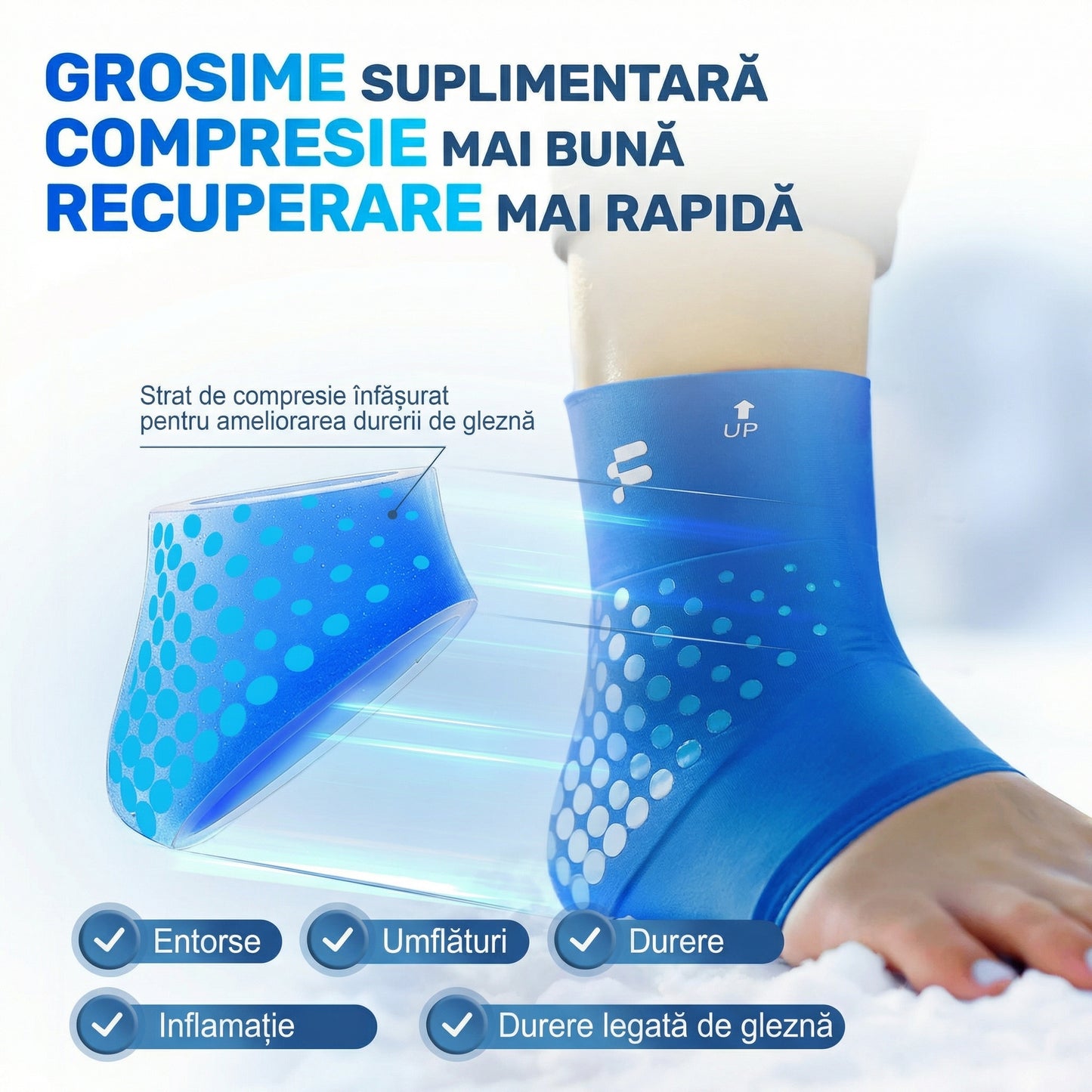 Compresă Rece și Caldă pentru Gleznă – Suport pentru Entorse și Recuperare