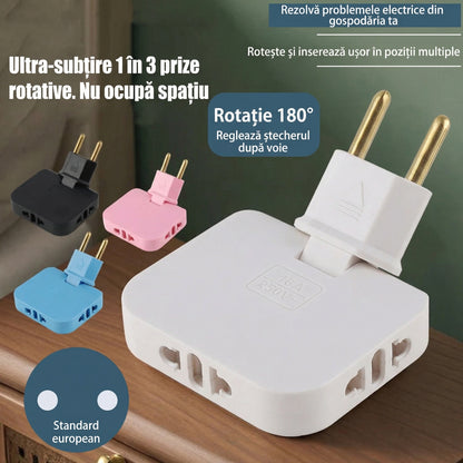 Adaptor Priză cu Cap Rotativ 180º