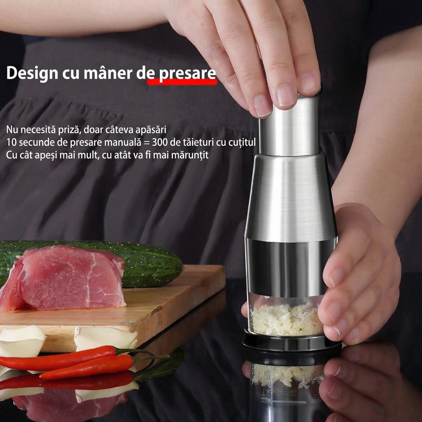 Presă Manuală pentru Legume din Oțel Inoxidabil