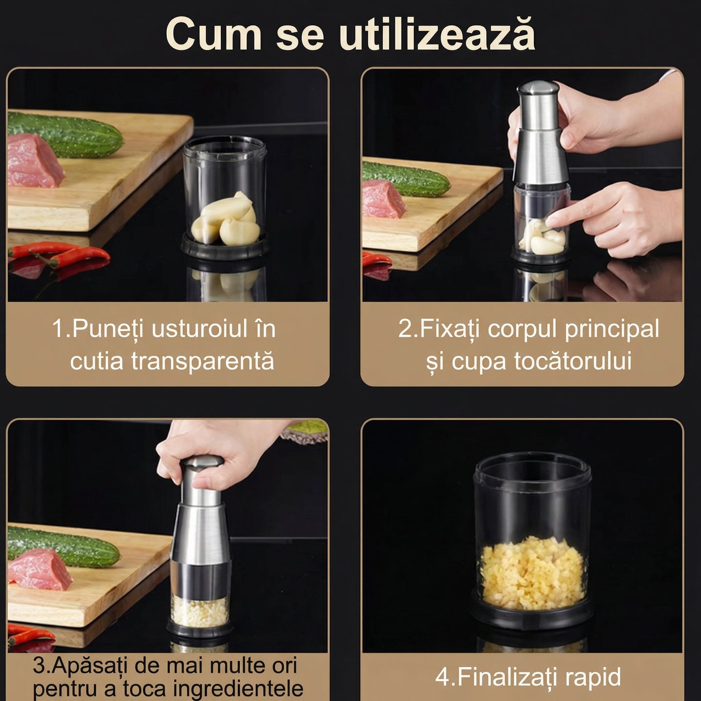 Presă Manuală pentru Legume din Oțel Inoxidabil