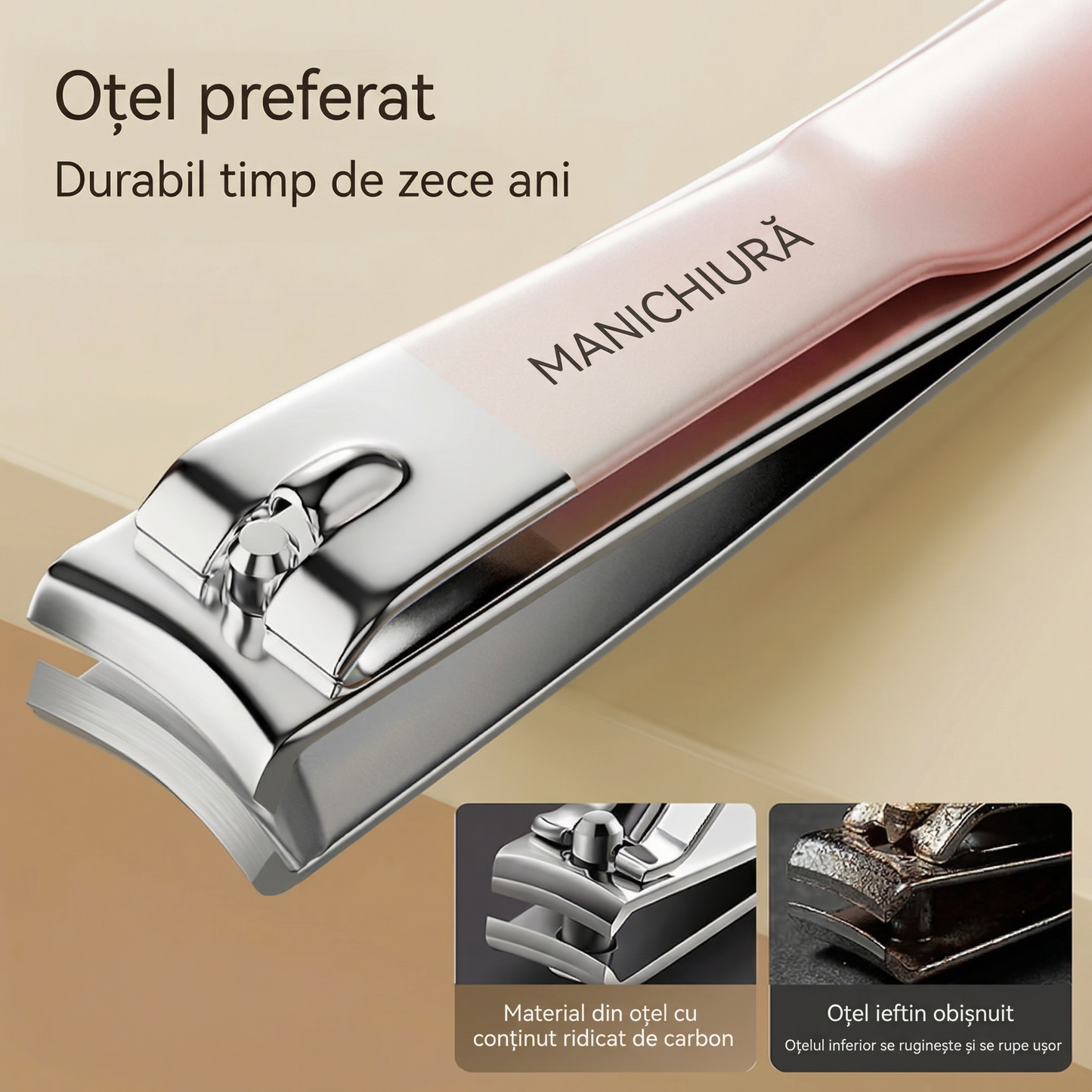 Set Profesional de Manichiură și Pedichiură cu Clești din Oțel Fin, Portabil, pentru Unghii