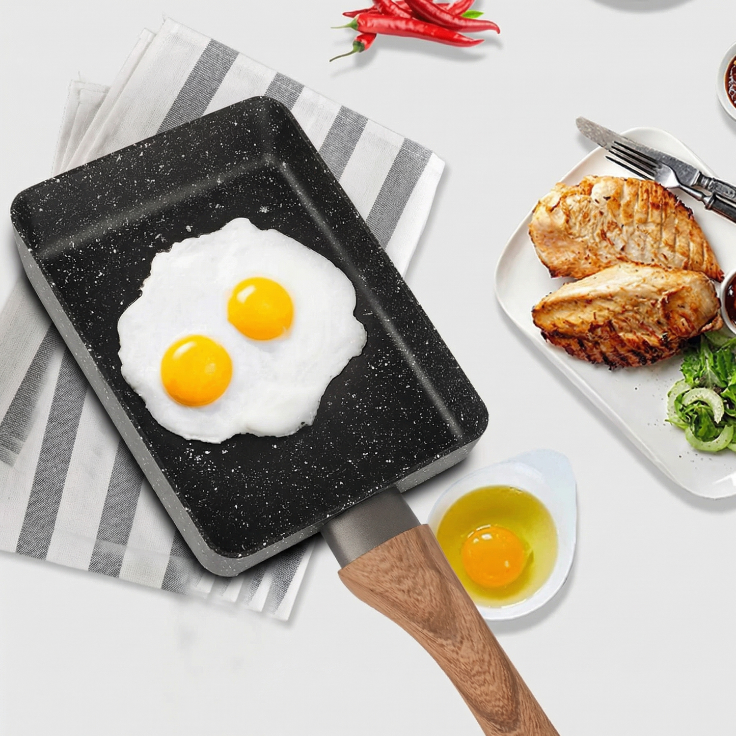 Tigaie Antiaderentă Japoneză XL din Aluminiu – Gătit Rapid și Fără Lipire