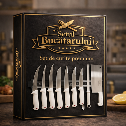Setul Bucătarului - Set Complet de Cuțite Profesionale - 10 PIESE + CADOU Suport Cuțite