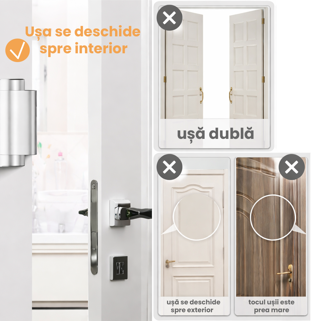 Set 2 Încuietori de Siguranță pentru Ușă cu Protecție pentru Copii
